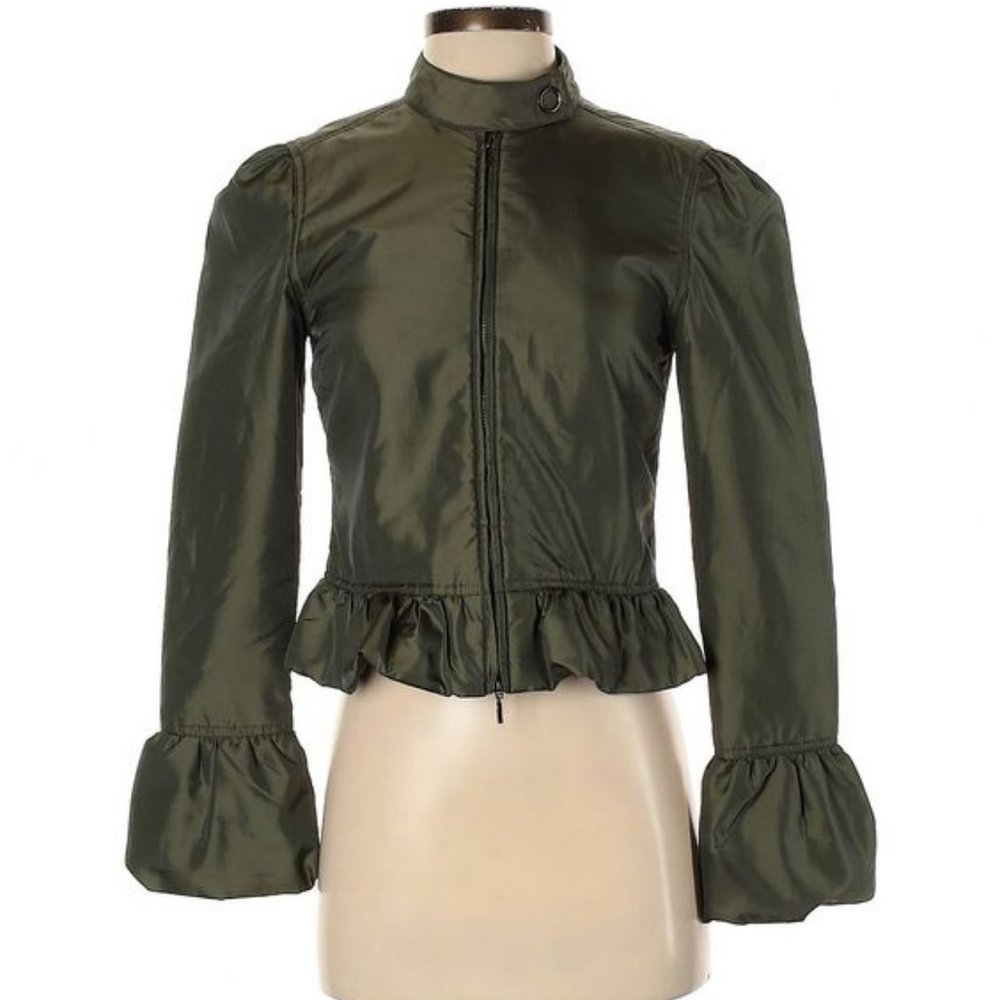 Arden B shimmery olive jacket